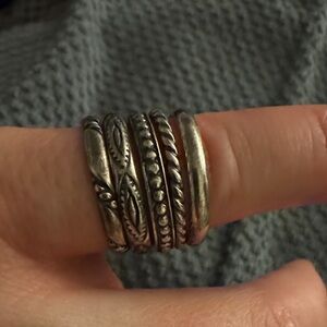 Silpada Intricate Silver Ring Set